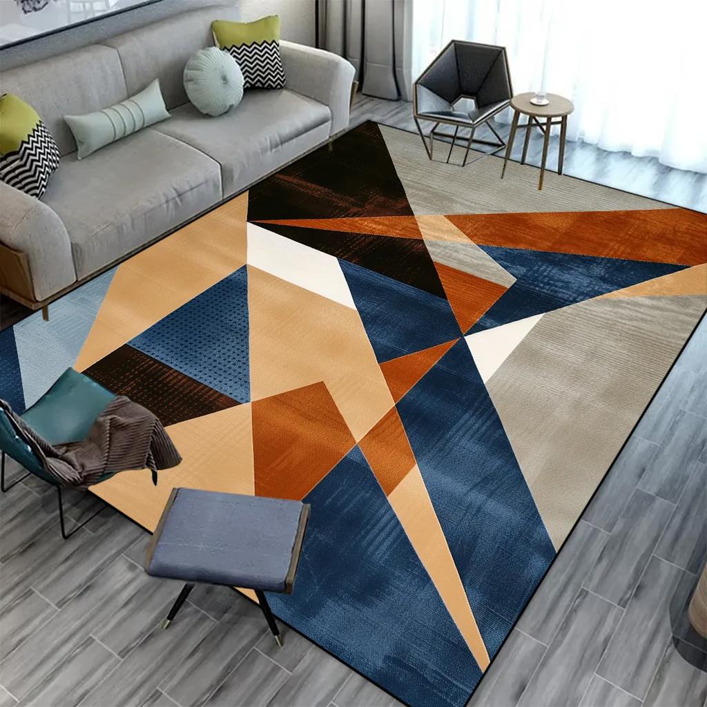 Modern Geometric Abstraction Carpet Living Room Large Size Non-slip Rug 200x300cm Light Luxury Bedroom Mat Corridor Lounge Rug