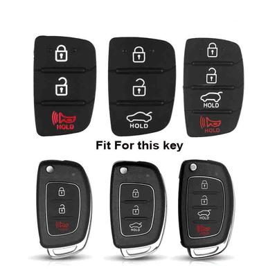3/4 pulsanti morbido silicone chiave a distanza per auto pulsante pad shell per Hyundai HB20 SANTA FE IX35 IX45 copertura della custodia chiave