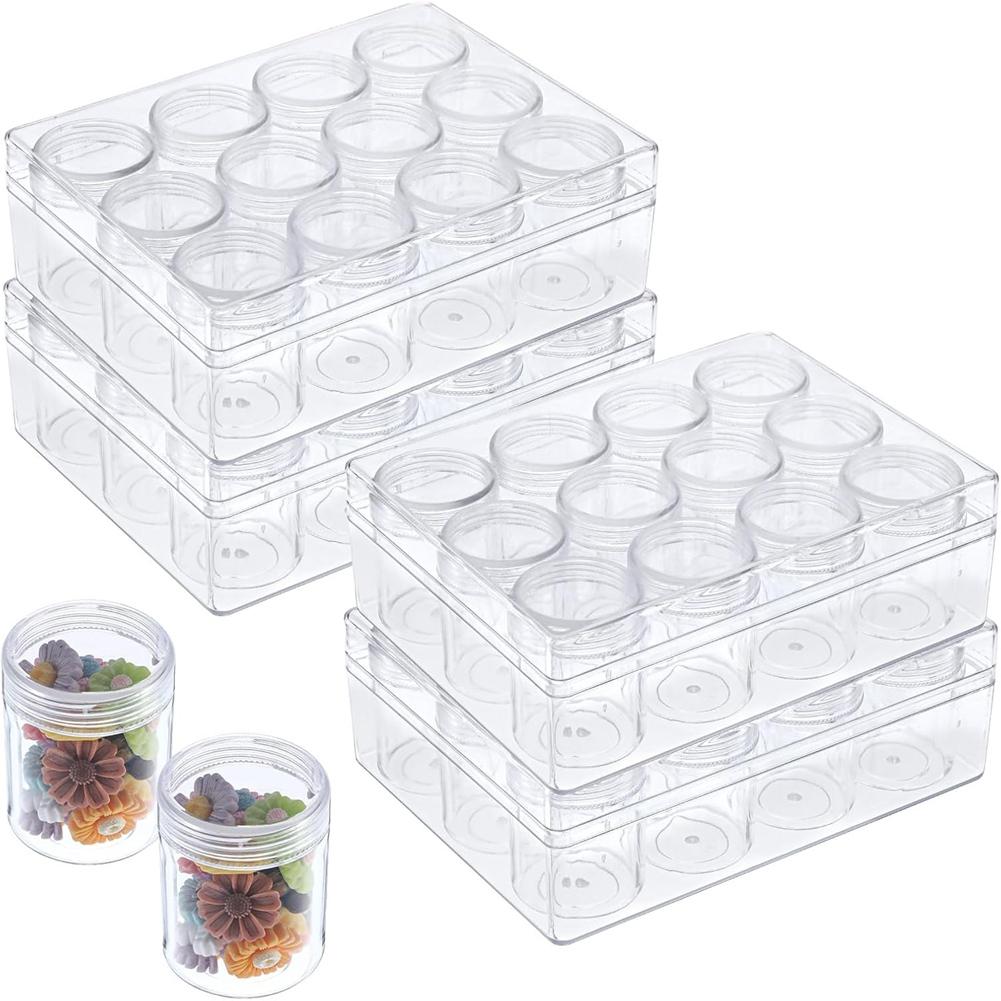 

M-Modern-Bead And Jewelry Storage Containers, 4 Pcs Transparent Organizers For Embroidery And Crafts With Lids прозрачный