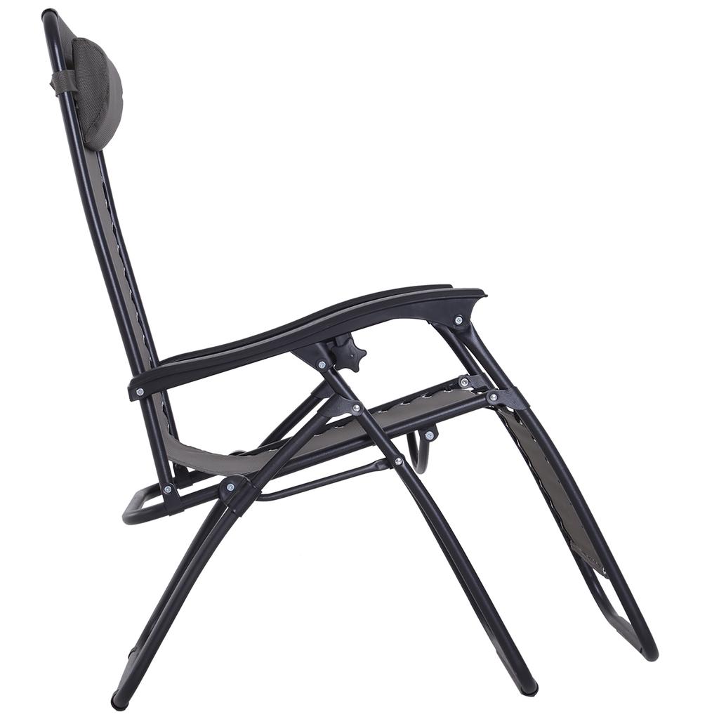 Folding Zero Gravity Chairs, 3 Pieces Adjustable Sun Lounger and Table Set with Cup Holder and Headrest