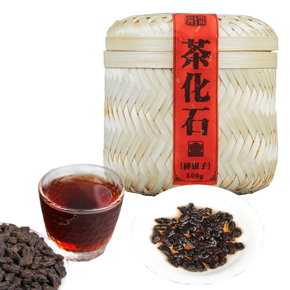 Ripe Pu-erh Tea Yunnan Glutinous Rice Flavor Bamboo Basket Compressed Puerh 500g