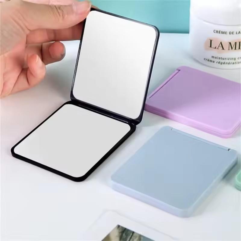 Mirror Foldable Makeup Mirror Portable Double-Sided Mirror Student Dormitory Desktop Small Gift Mini Pocket Mirror Home Decor