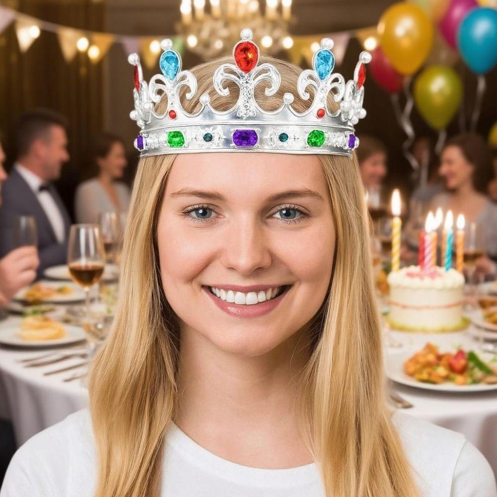 Glänzende Zink Zinklegierung Prinzessinnenkrone Elegantes Braut-Kopfschmuck Trendige Mädchen Party Stirnbänder Frauen Mann