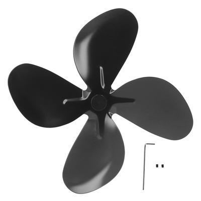Náhradní lopatka ventilátoru kamen Hliníková slitina Ventilátor ke krbu 4 lopatky se šestihranným klíčem Šroub Černá