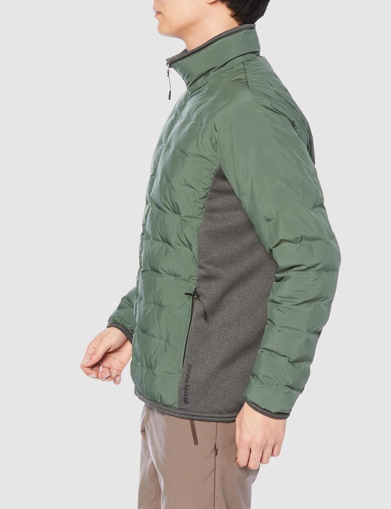 Mizuno Stitchless Hybrid Down Size for Outdoor Trekking and Cold Weather Protection Men's Jacket, Clover, L, B2ME1510,