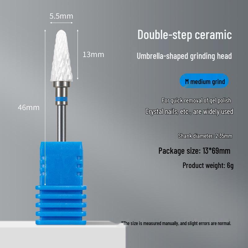 Ceramic Nail Grinding Head: Corn & Umbrella Types for Polish and Dead Skin Removal