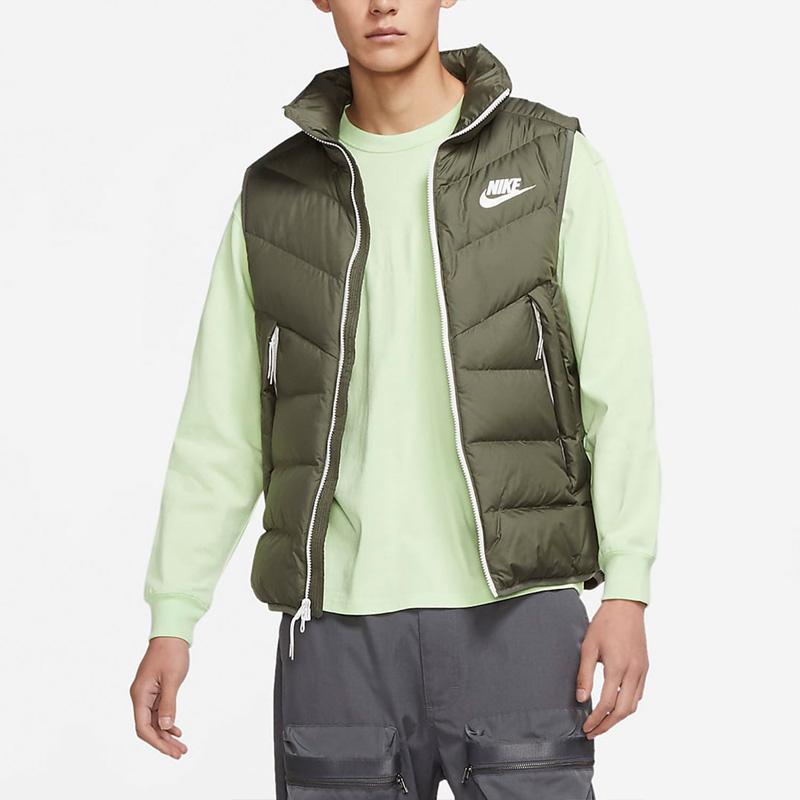 Nike NSW Down Fill Colorblock Warm Casual Sport Stand Collar Vest Men Outerwear Twilight-Yellow Swamp CV8975-380