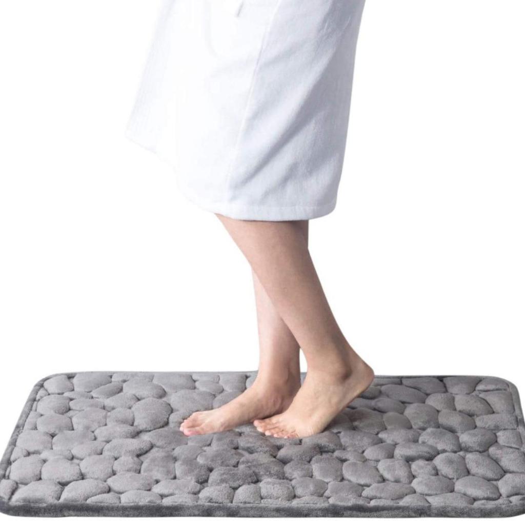 Kopfsteinpflaster geprägte Badezimmer-Badematte, rutschfeste Teppiche im Waschbecken, Badewanne, seitlicher Bodenteppich, Duschraum-Fußmatte, Memory-Schaum-Pad