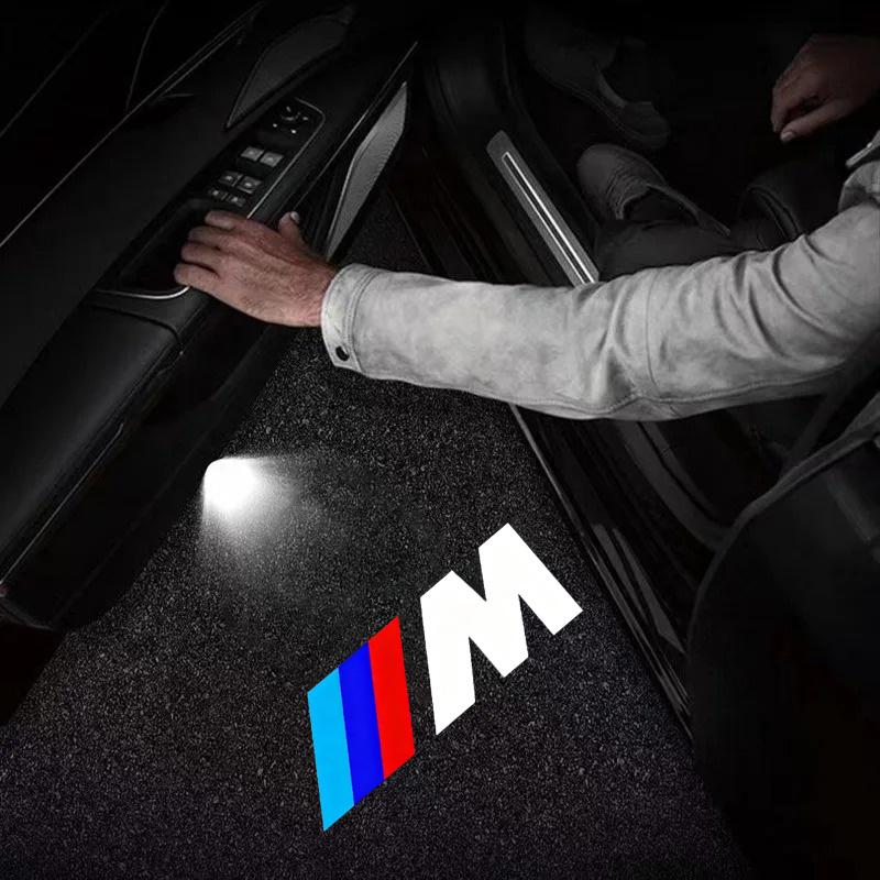 BBJT8 For BMW M Emblem F10 F20 F30 X1 F31 F49 E62 F40 F15 F25 F26 E83 E84 2Pcs Car Door Welcome Lights HD Projection Lamps Accessories