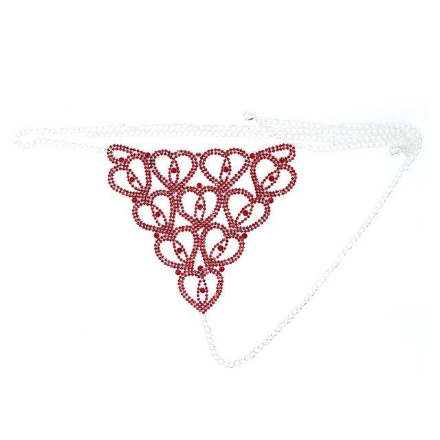 Accessories Rhinestone Claw Chain Body Chain Heart-Shaped Sexy Bikini Diamond Panties Body Chain Direct