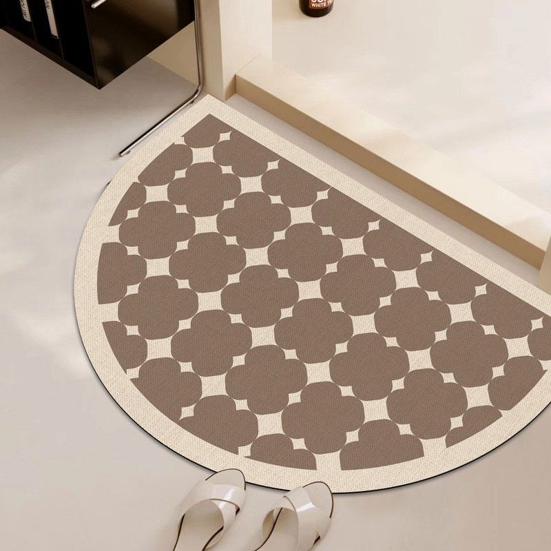 Half circular diatomaceous earth floor mat, bathroom water absorption, anti slip, quick drying, shower, and fall prevention