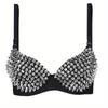Gold/ Silver New Fetish Sexy Bra Party Dance Show Rivet Metal Punk Bra Plot Role-playing BDSM Toys Adult Games Sex for Women