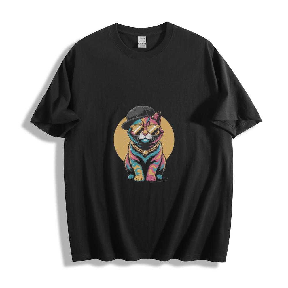 Hip - Hop Cat Graphic T-Shirt