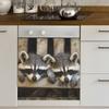 Two Sleeping Baby Raccoons In The Kitchen Ambience Beautify Decorative Walls with Self-adhesive Stickers