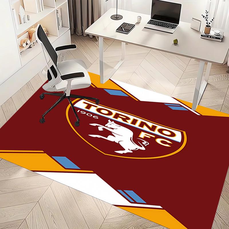 1 Stück Fußballverein Logo Druck Teppich - Weich, Waschbar, Rutschfest, Innenmatte, Wohnzimmer, Home Office Dekorativer Teppich, Büro Dekorativ