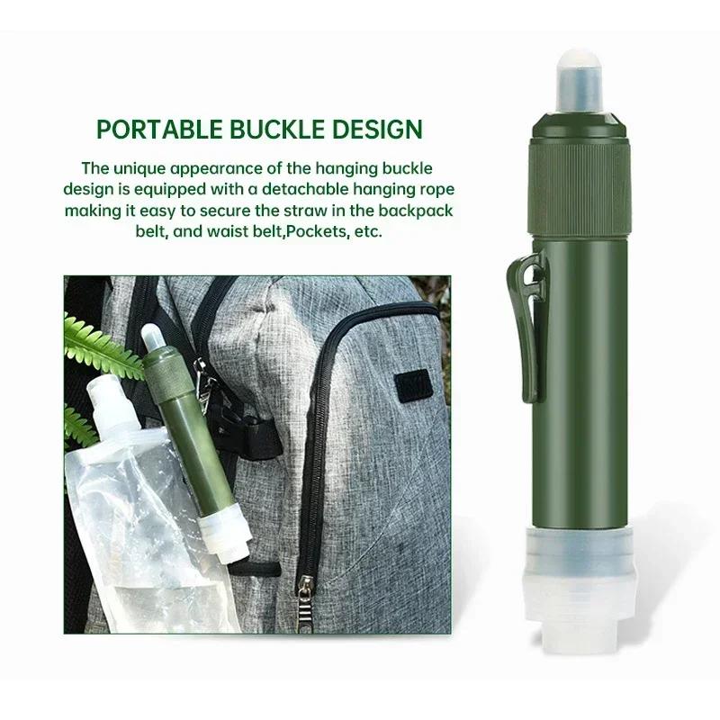 Outdoor Mini Portable Water Purification Filter Straw TUP Carbon Fiber Emergency Water Purifier Camping Survival Supplies