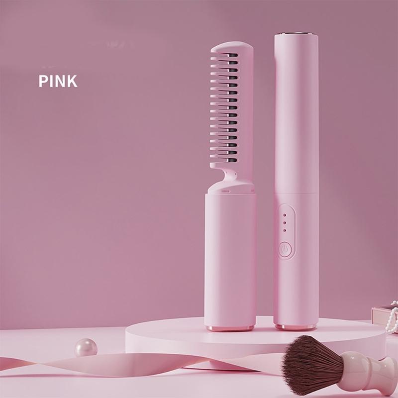 Travel Friendly Anti Scald Hot Comb with Cordless Rechargeable 3 Adjustable Heat Setting Hair Styling Accessories