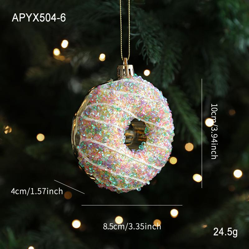 New Golden Sticky Pink Glossy Plastic INS Hanging Charm, Colorful Pink Cartoon Hanging, Christmas Tree Window Hanging Ornament