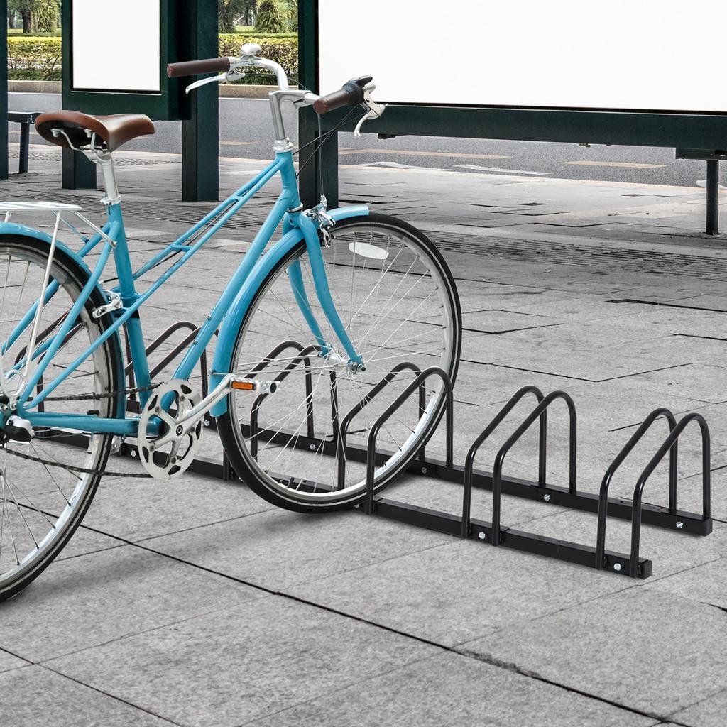 Bike Rack for 6 Bicycles, Weatherproof, Wall or Floor Mount, Steel, 179 x 33 x 27 cm