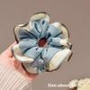 High-Value Striped Ruffled Scrunchie, Blue Fresh Hair Tie, INS Style Sweet Girl Bun Hair Rope