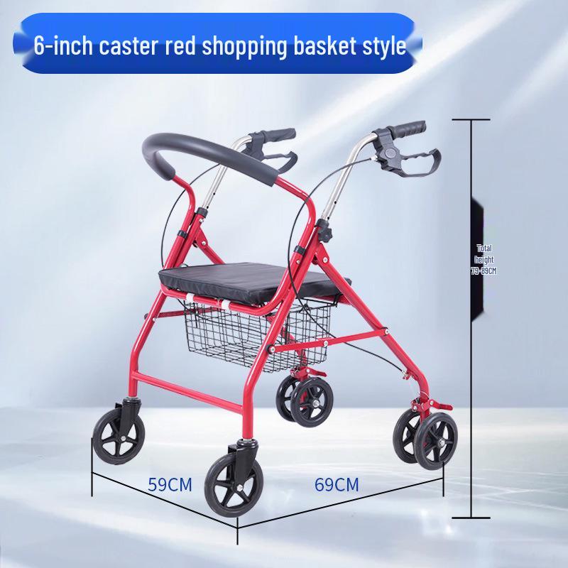 Korean Folding Walker with Wheels – Walking Aid and Shopping Cart