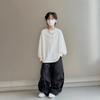 Boys 100 Percent Cotton Long Sleeve T Shirt Spring Autumn White Base Layer Top For Big Kids Trendy Casual Wear