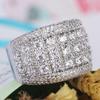 Schillernder Markenschmuck, weißer Strass-Ring, modischer Verlobungs-Ehering für Frauen