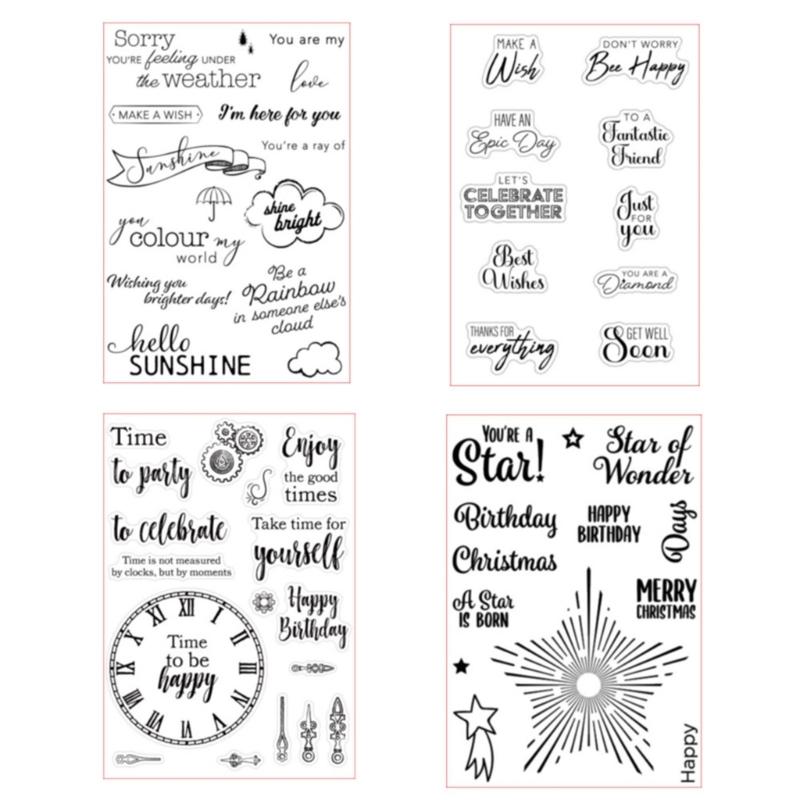 8 Stück Segenwort Silikonstempel für Geburtstagskartenherstellung Journal Bastelverzierungen Hintergrunddekoration Stempel