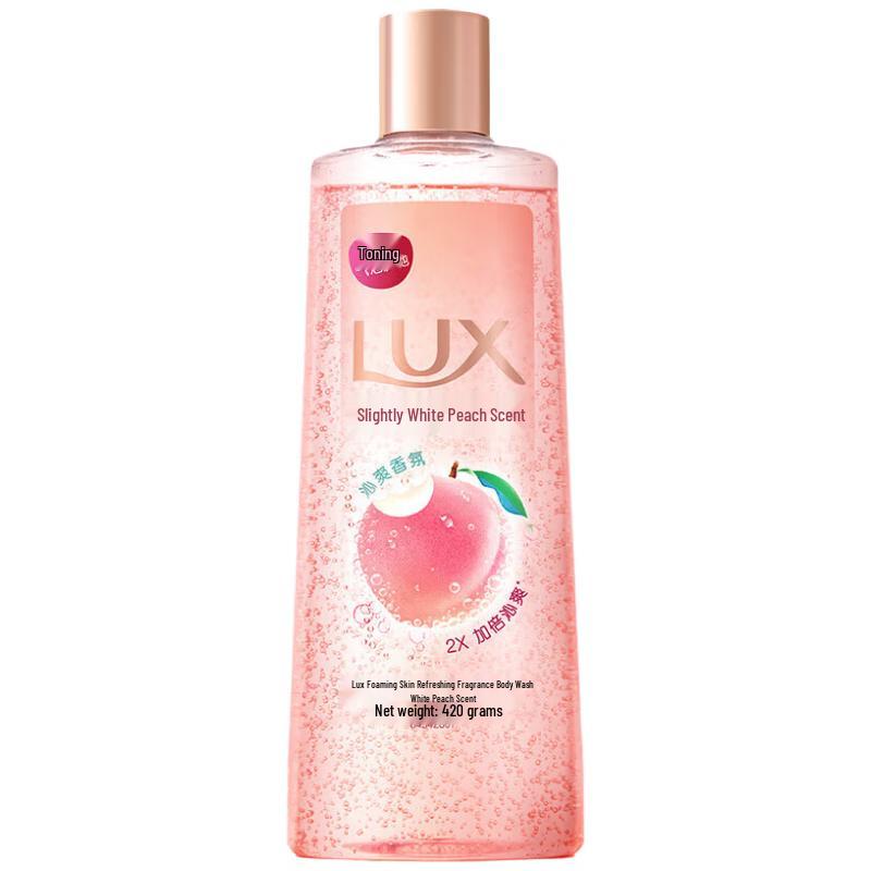 LUX Bubble Refreshing White Peach Scent Shower Gel with Bath Ball