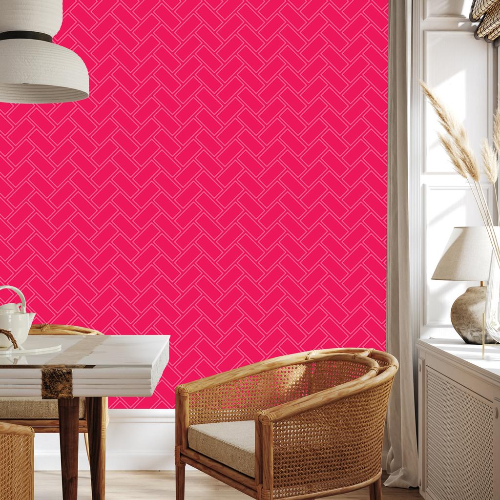 Wallpaper Geometric Pattern of Roses for Living Room and Bedroom 50x1000