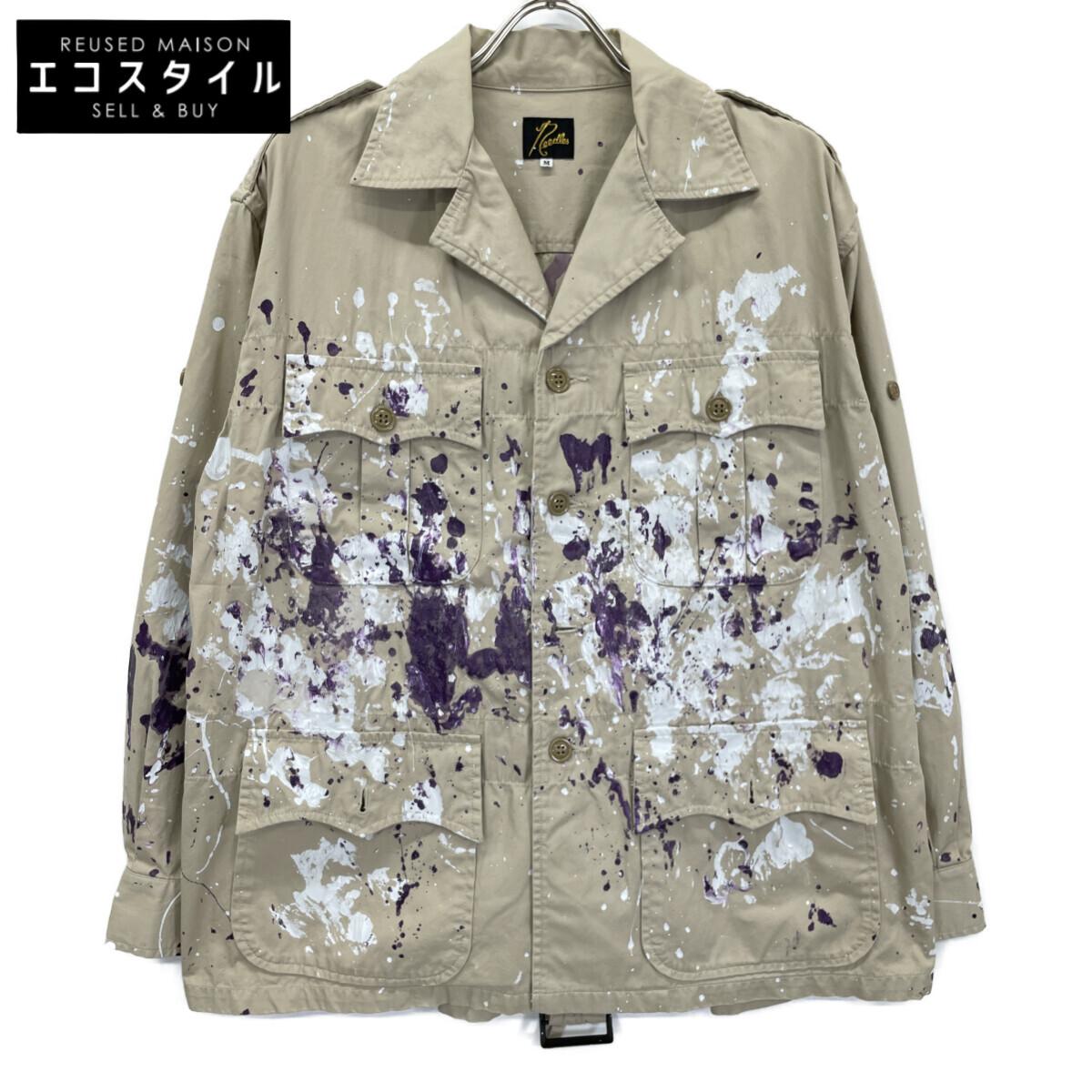 

needles 20Stainless Steel GL151 Beige Painted Long Sleeve Shirt tops M Beige Purple WhiteUsed