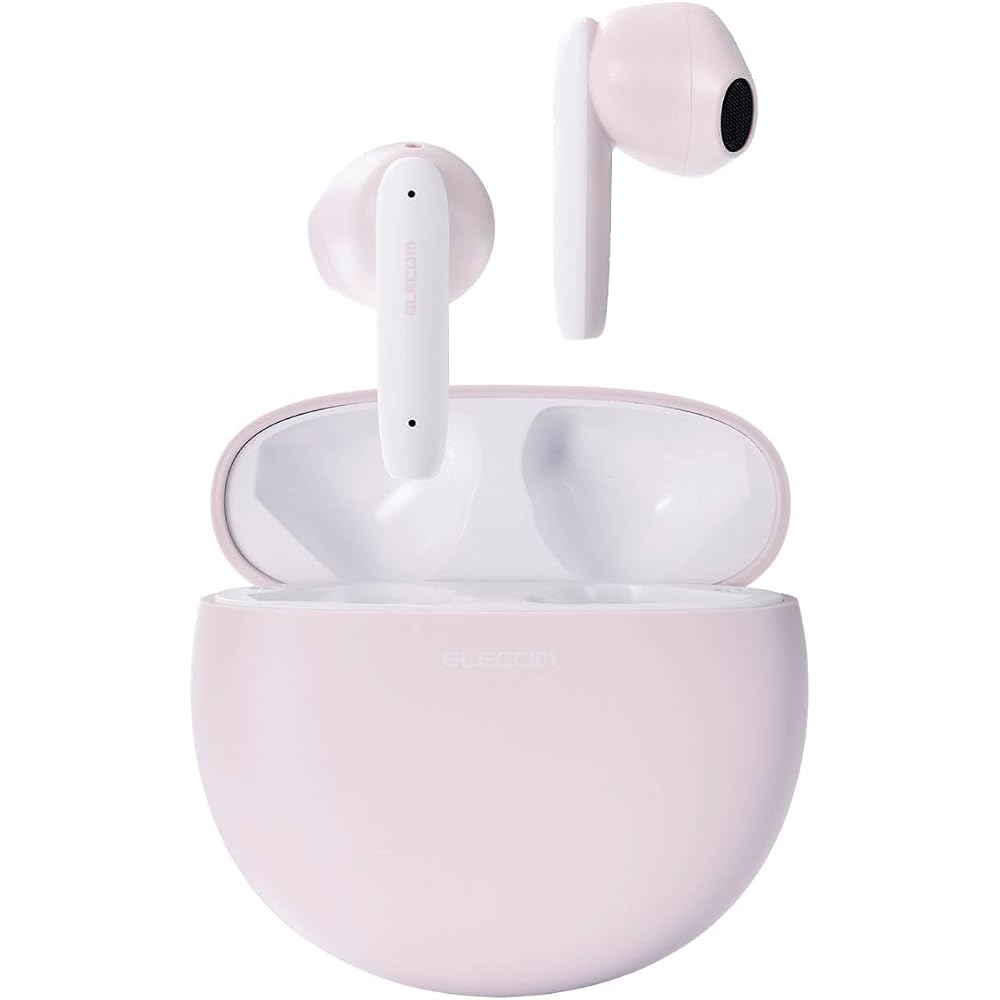 ELECOM Wireless Earphones, Bluetooth 5.3, Stylish Round Design, Touch Control, In-Ear Type, SBC/AAC Compatible, Automatic Pairing, Type-C Charging, Ma