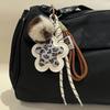 Flower Design Bag Pendant Braided Rope Braided Rope Keychain Backpack Pendant  For Handbag Decor