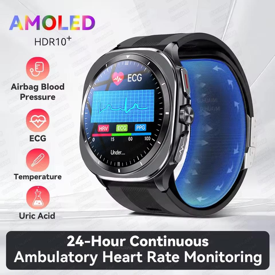 2026 Bomba de Aire Nueva Airbag Medición Precisa Reloj Inteligente Hombre Micro Examen Físico Presión Arterial Deporte SmartWatch