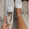Solid Color Square Mesh Loafers Shallow Women Flats Soft Bottom Knit Ballet Flats Shoes Casual Shoe