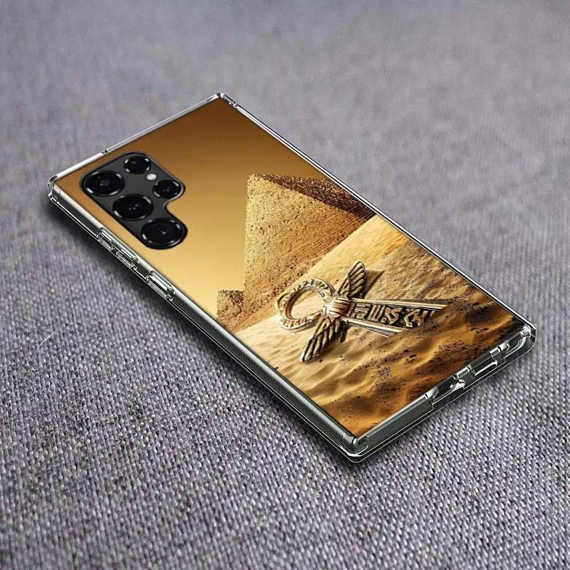 Ancient Egypt Egyptian God Horus Kemetic Heru Clear Phone Case for Samsung Galaxy S21 Plus S24 S23 S20 FE S22 S26 Ultra S25 Edge