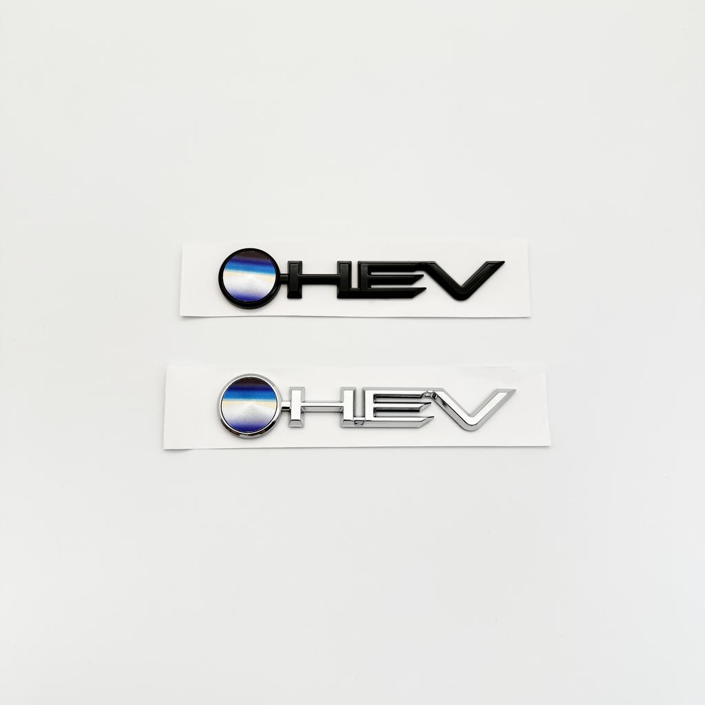 ABS 3D Chrome Black Letters HEV Emblem Car Rear Trunk Bumper Tail Door Sticker For Toyota Camry Highlander Prius Corolla