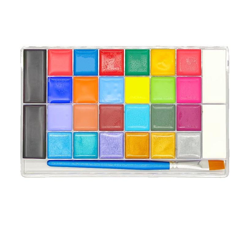 12-Color Fluorescent Face & Body Paint for Halloween, World Cup, and Theater