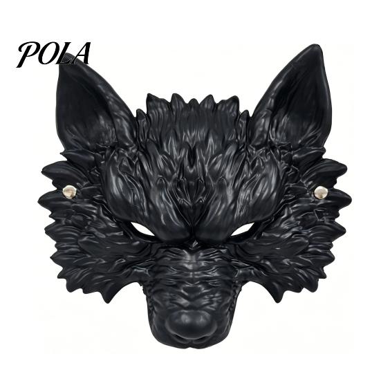 Durable Werewolf Mask for Parties Halloween Wolf Mask, Embossed Face Cosplay Party, Clear Vision Costume Adjustable Strap Animal Adults, Trick