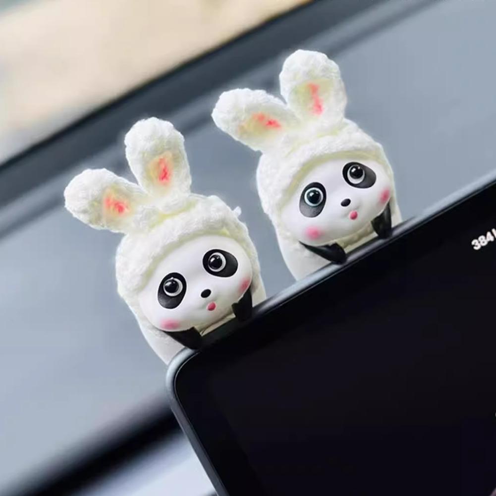 Auto-Armaturenbrett-Ornamente Panda Tiger für Auto-Mittelkonsolen-Dekoration Auto-Zubehör für Heim- und Bürodekoration Geschenke