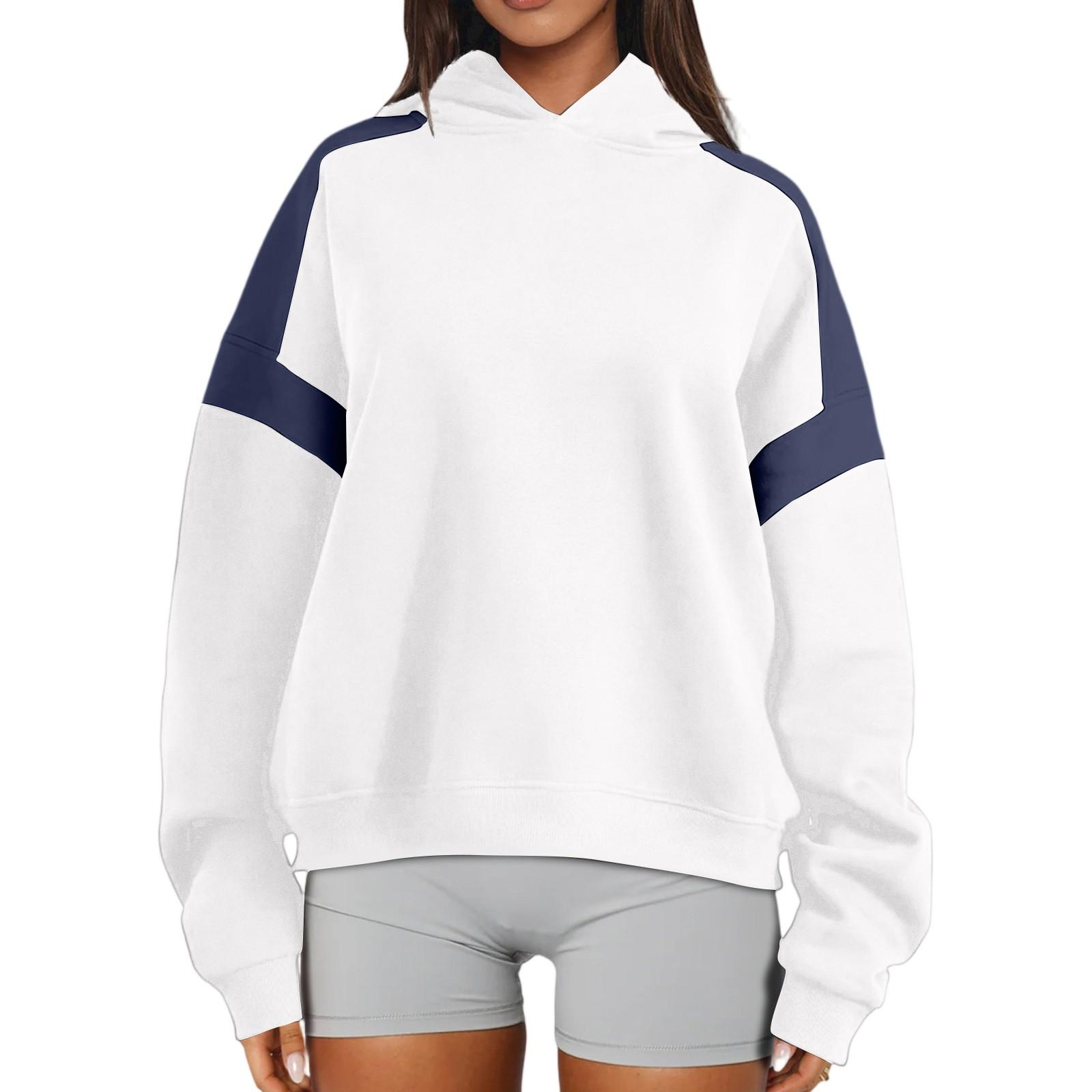 

Женская Модная, Повседневная, Удобная, С Круглым Вырезом, На Молнии, С Длинным Рукавом, Теплая Толстовка XL белый