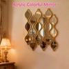 Golden Color Mirror Wall Sticker Removable Wall Mirror Decal Bedroom Wall Decor