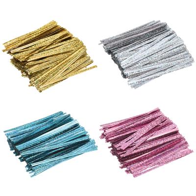 300pcs 100mm Kraft Paper Twist Ties Bread Candy Treat Bag Twist Ties for Wedding Party Wrapping Gift Bags