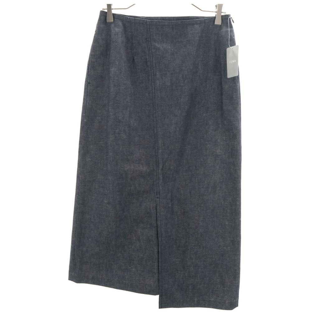 Unused IENA Made In Japan Long Length Rigid Denim Skirt 38 Navy System Women Used