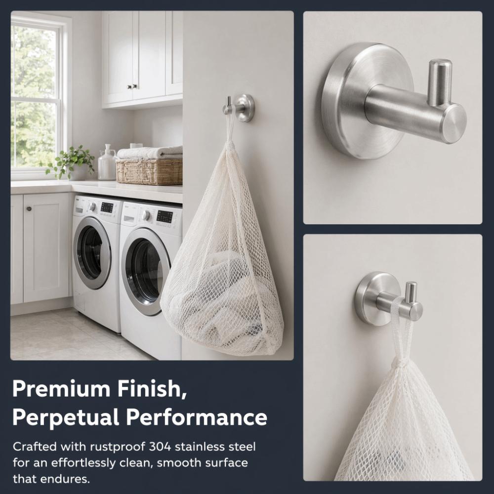 304 Stainless Steel Clothes Hook Wall Mounted Robe Hook Towel Hook  Bathroom Kitchen Entryway