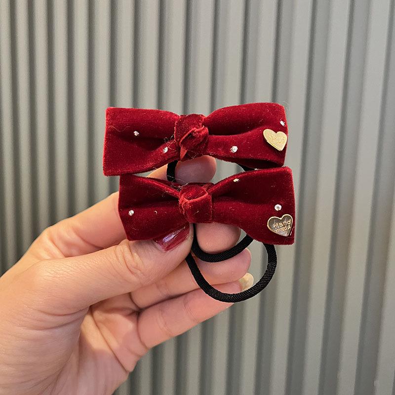 Kinder Weinrot Schleife Haarspange & Stirnband Set - Herbst/Winter Kopfschmuck für Mädchen