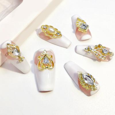 10Pcs Decorative Long Lasting Great Retro Luxury Faux Crystal Style Nail Art Charms Nail Accessories