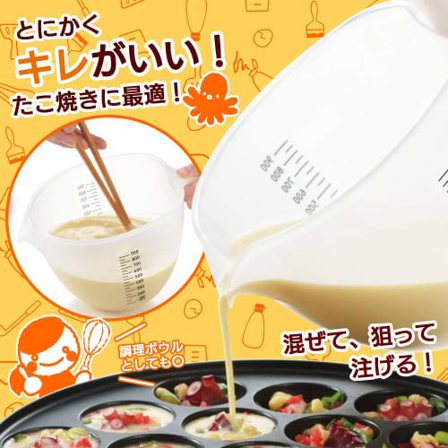 Akebono Sangyo White Flour Pourer, Made in Japan, Drip-Free, Easy-Pouring, with Measuring Scale, Can also be Used as a Cooking Bowl. Flour Research As