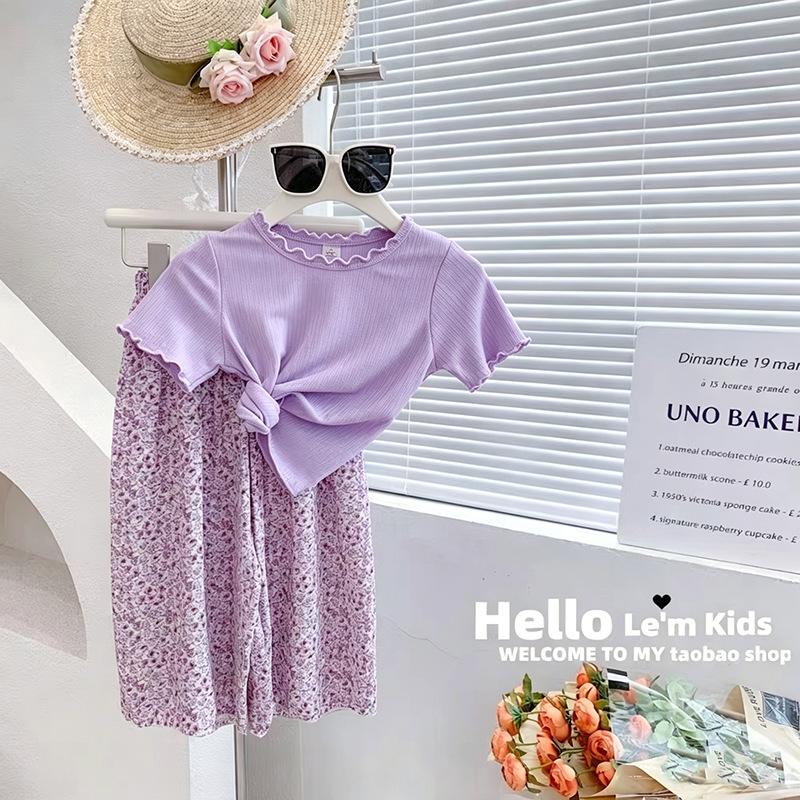 Пастельные цветочные летние солнцезащитные брюки для девочек свободного покроя 100cm