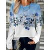 3D Print Floral Graphic Women's T Shirt Spring Autumn Long Sleeve Tops Basic Design Fashion O-Neck Fit Y2K Sweatshirt